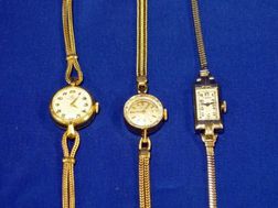 Three 14kt Gold Lady's Wristwatches